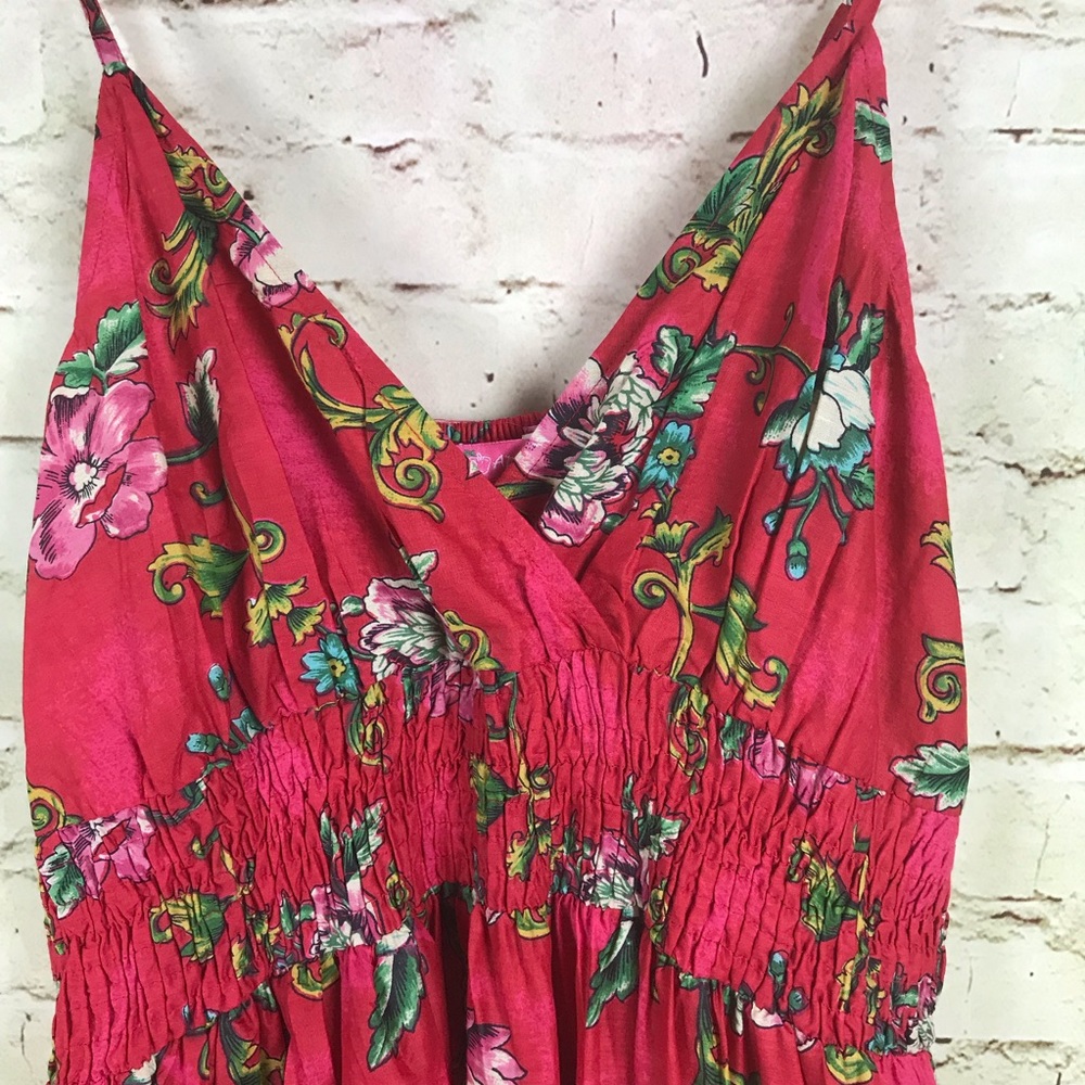 Pink Apple Sundress Size 1X Red Empire Waist - Picture 3 of 8